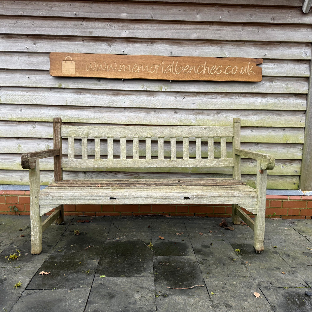 Vintage Teak Bench 5ft St Mawes Castle(5)