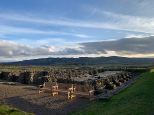 2023-01-28-Rochester bench 5ft in teak wood, Roman Corbridge