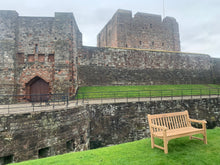 Load image into Gallery viewer, 2023-01-29-Rochester bench 5ft in teak wood, Carlisle Castle