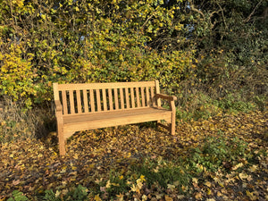 Royal Park Memorial Bench 6ft in FSC Certified Teak wood (Free 1 line engraving + Weather Cover)