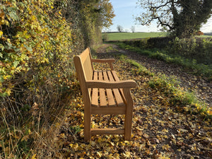 Royal Park Memorial Bench 6ft in FSC Certified Teak wood (Free 1 line engraving + Weather Cover)