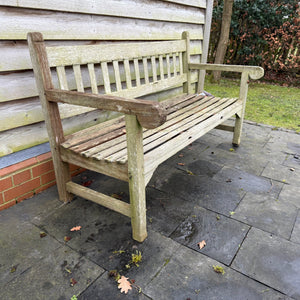 Vintage Teak Bench 5ft St Mawes Castle(5)