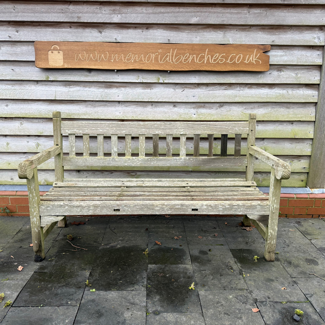 Vintage Teak Bench 5ft St Mawes Castle(4)