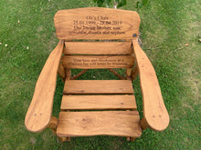 Load image into Gallery viewer, Rustic Memorial Armchair in Oak wood