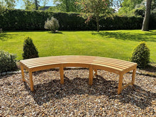 Load image into Gallery viewer, Curved Backless Bench in FSC Certified Teak Wood