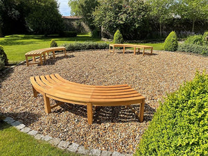 Curved Backless Bench in FSC Certified Teak Wood