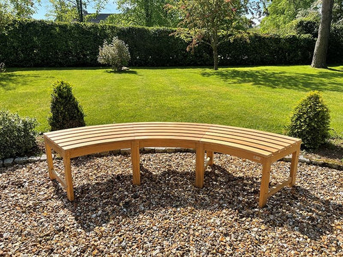 Curved Backless Bench in FSC Certified Teak Wood