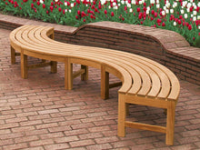 Load image into Gallery viewer, Curved Backless Bench in FSC Certified Teak Wood