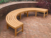 Load image into Gallery viewer, Curved Backless Bench in FSC Certified Teak Wood