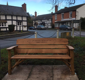 Rustic Memorial Bench 5ft6 in Oak wood