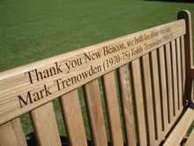 Load image into Gallery viewer, Kenilworth Memorial Bench 5ft in FSC Certified Teak wood