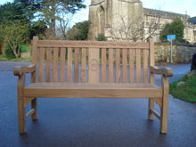 Load image into Gallery viewer, Father Christmas carving into wood on a memorial bench - 4mb2129