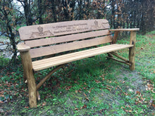 Load image into Gallery viewer, Rustic Memorial Bench 5ft6 in Oak wood