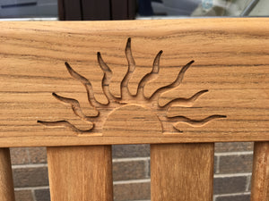 Rising sun carving to wood