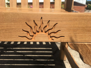 Rising sun carving to wood