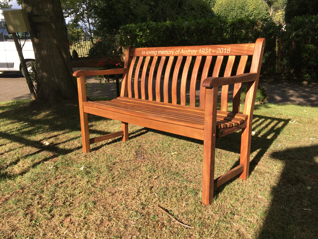 Broadfield Memorial Bench 4ft in FSC Certified Cornis wood (Free cornis oil)