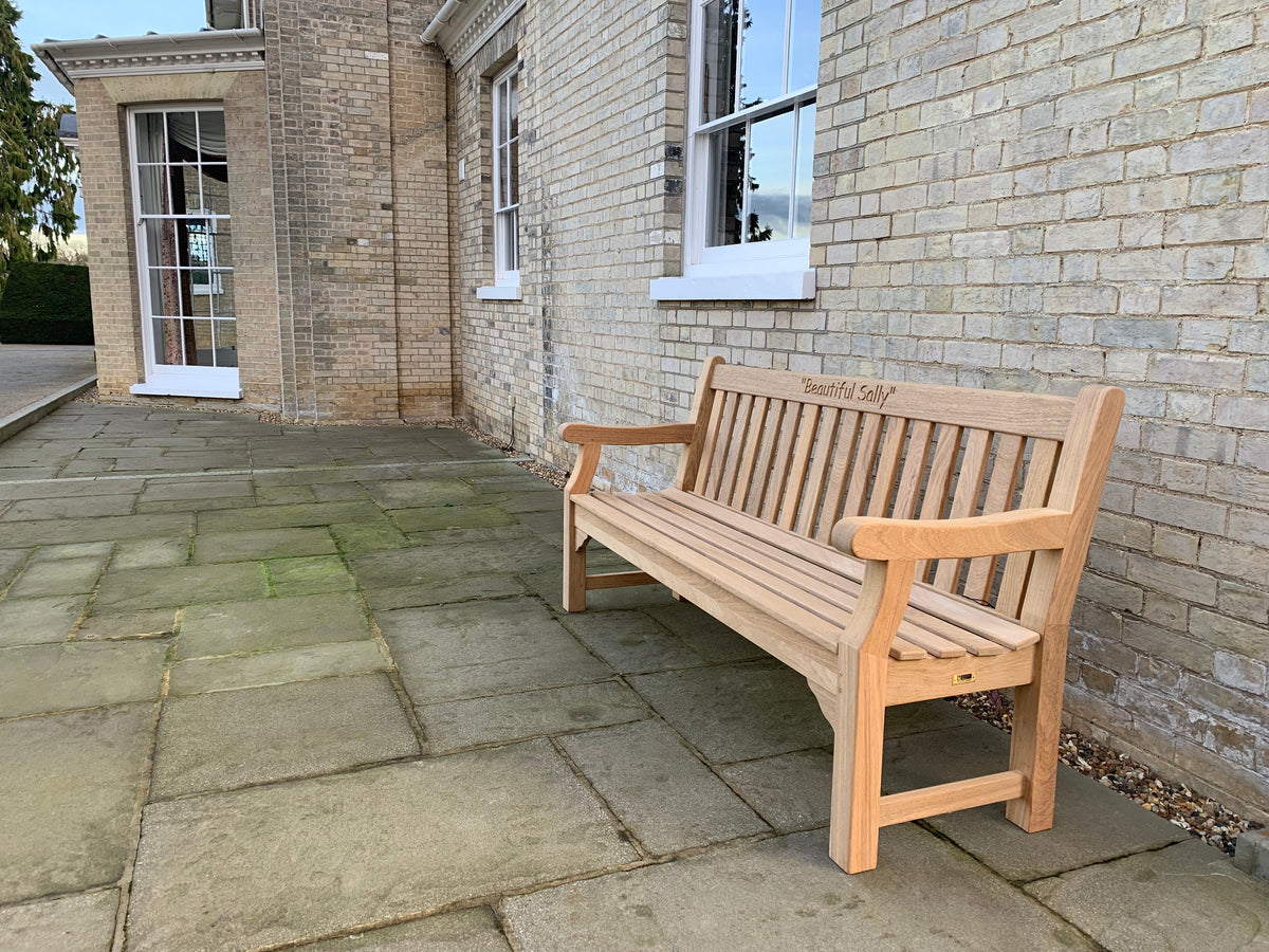 Teak Memorial Bench (Free letter carving) 6ft Royal Park FSC certified ...