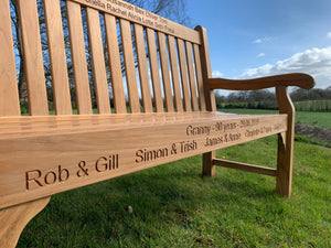 Kenilworth Memorial Bench 5ft in FSC Certified Teak wood