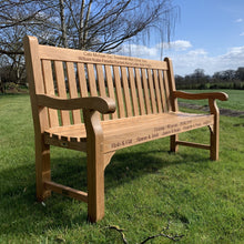 Load image into Gallery viewer, Kenilworth Memorial Bench 5ft in FSC Certified Teak wood