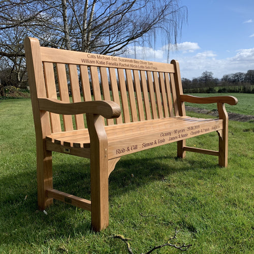 Kenilworth Memorial Bench 5ft in FSC Certified Teak wood