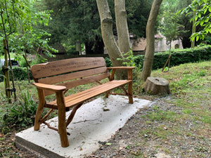 Rustic Memorial Bench 5ft6 in Oak wood