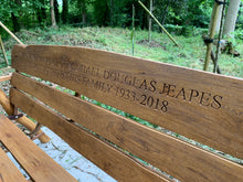 Load image into Gallery viewer, Rustic Memorial Bench 5ft6 in Oak wood