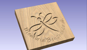 Dragonfly engraving into wood