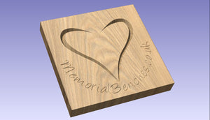 Heart carving to wood