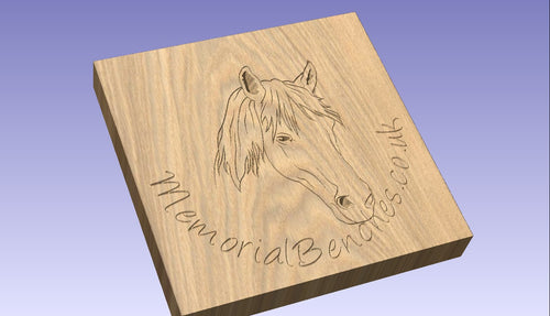 Horse head carving to wood